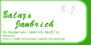 balazs jambrich business card